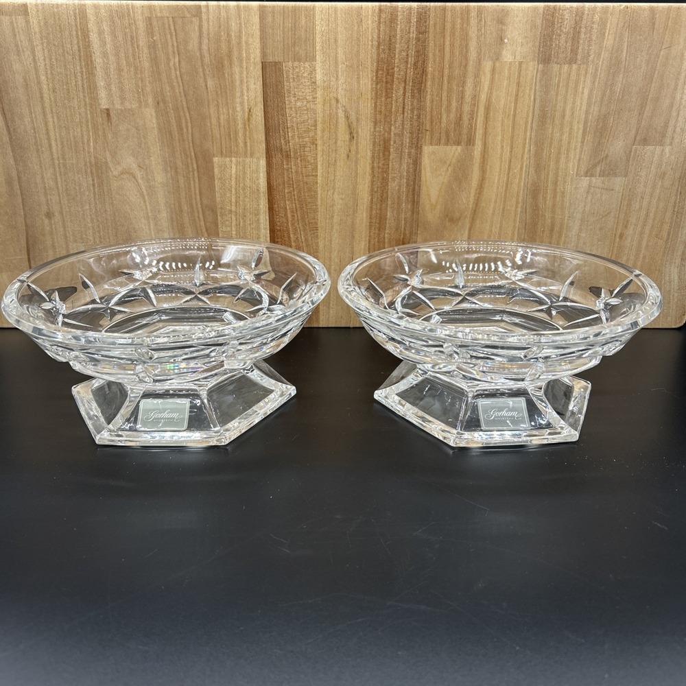 Gorham Crystal Lady Anne Pillar Candle Holder / Candy Dish